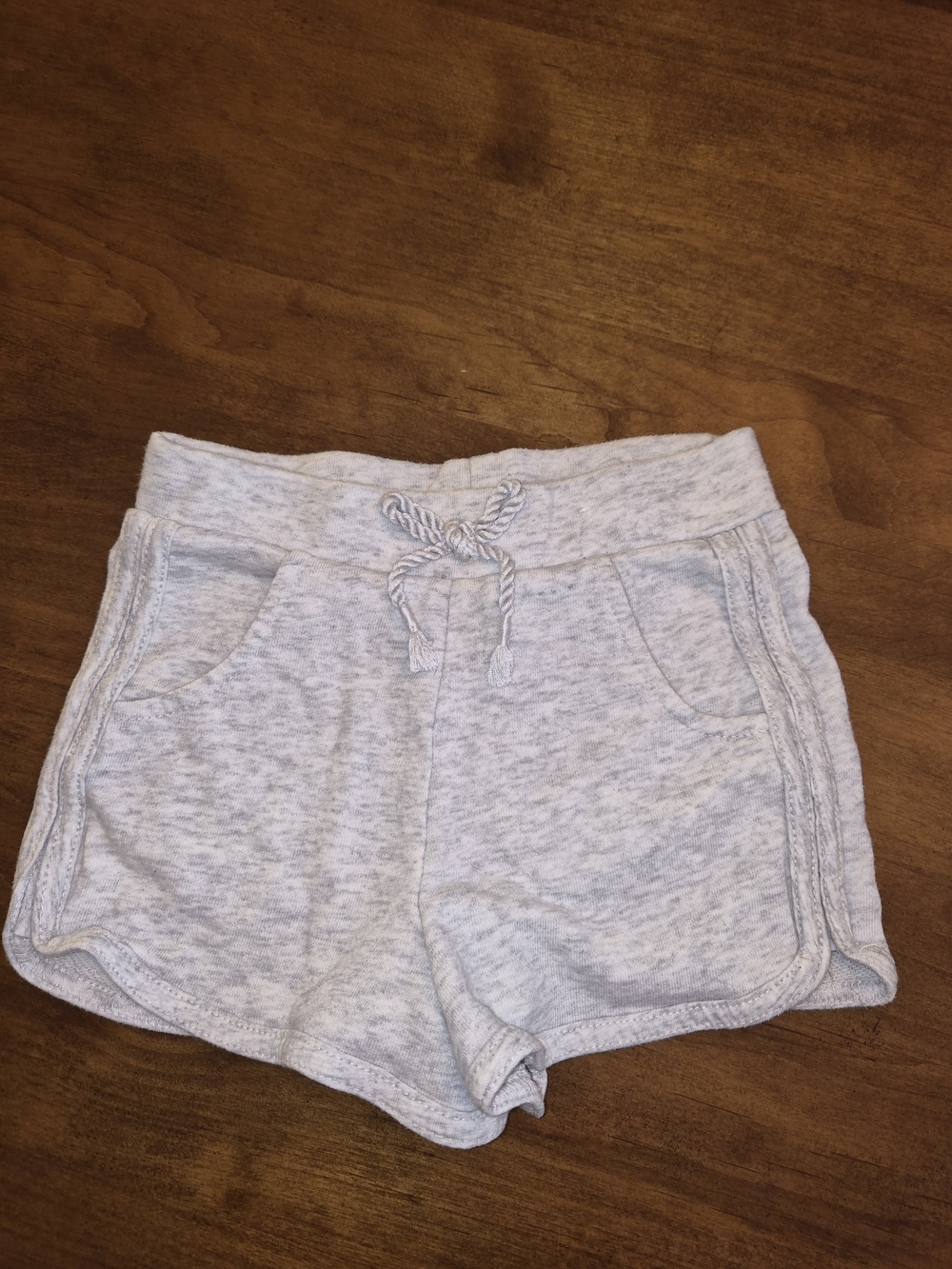 Light Heather Gray Girls' Athletic Drawstring Shorts 5T